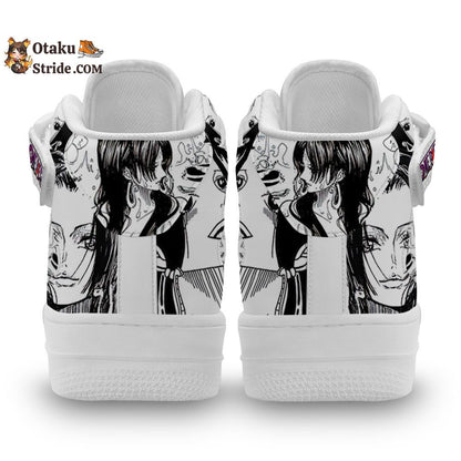 Custom Anime Sneakers – Boa Hancock Air Mid One Piece Shoes with Manga Mix Design