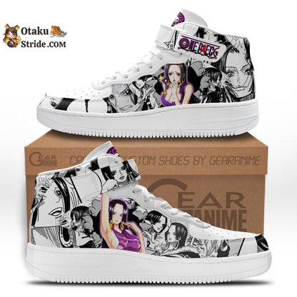 Custom Anime Sneakers – Boa Hancock Air Mid One Piece Shoes with Manga Mix Design