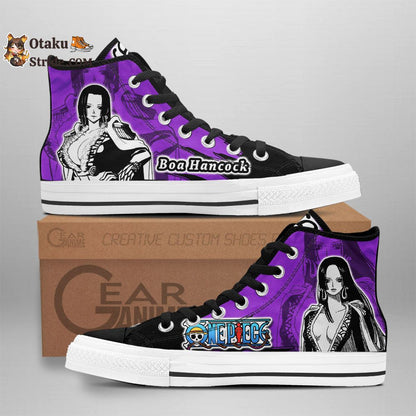 Custom Anime Sneakers – Boa Hancock High Top Shoes One Piece Manga Mix