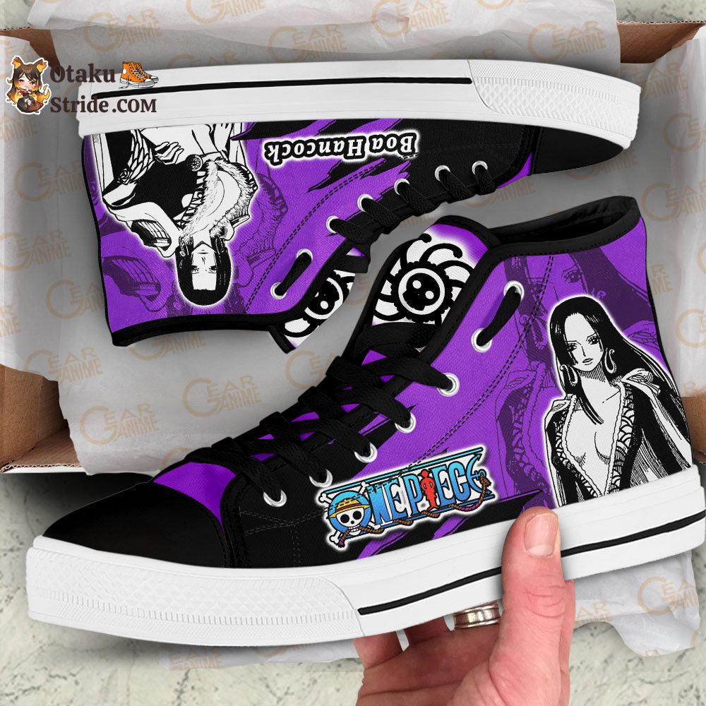 Custom Anime Sneakers – Boa Hancock High Top Shoes One Piece Manga Mix