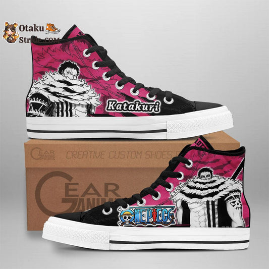 Custom Anime Sneakers – Charlotte Katakuri High Top Shoes with One Piece & Manga Mix Print