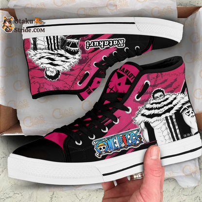 Custom Anime Sneakers – Charlotte Katakuri High Top Shoes with One Piece & Manga Mix Print