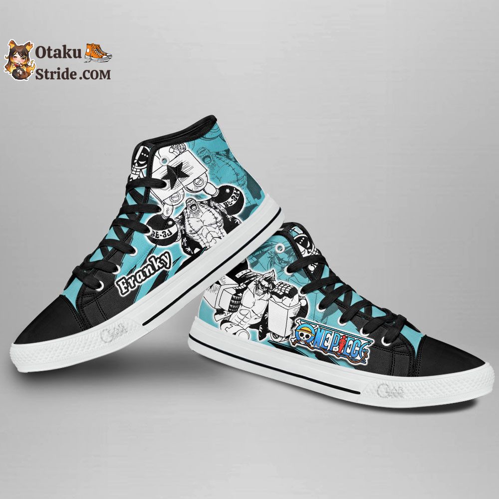 Custom Anime Sneakers – Franky High Top Shoes One Piece & Manga Mix Print