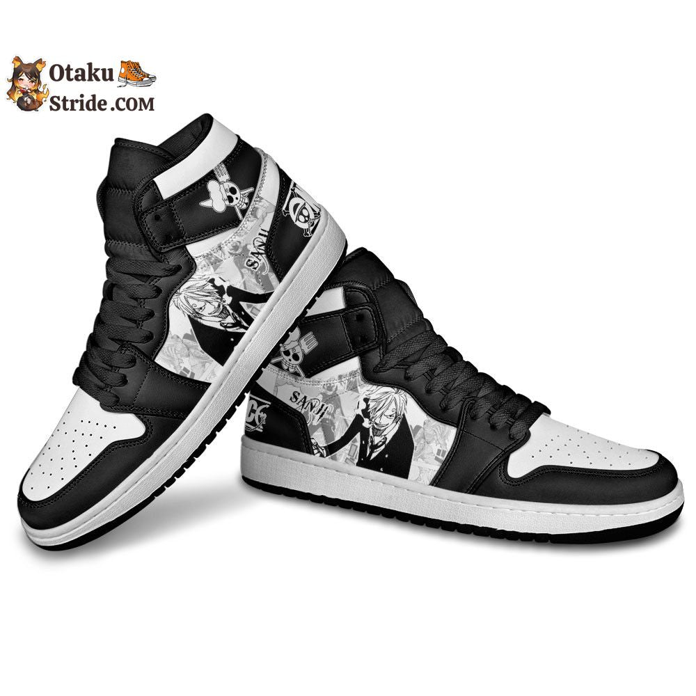 Custom Anime Sneakers – Sanji One Piece Manga Style Footwear