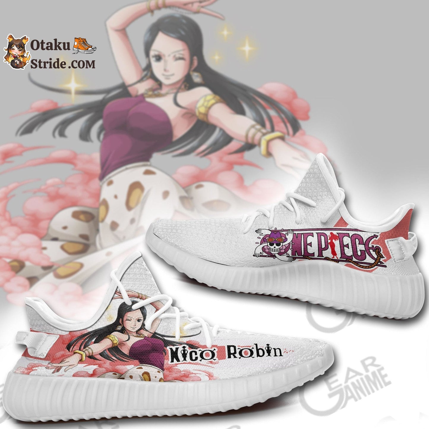 Custom Anime Sneakers Featuring Nico Robin from One Piece