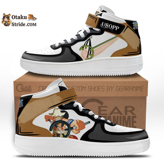 Custom Anime Usopp Sneakers – Air Mid One Piece Shoes for Fans