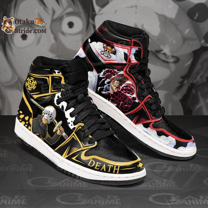 Custom Luffy and Trafalgar Law Anime Sneakers – One Piece Shoes for Friends