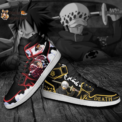 Custom Luffy and Trafalgar Law Anime Sneakers – One Piece Shoes for Friends