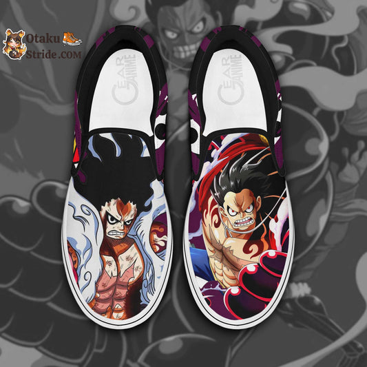 Custom Luffy Gear 4 Slip On Sneakers – One Piece Anime Shoes