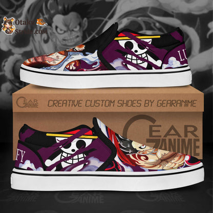 Custom Luffy Gear 4 Slip On Sneakers – One Piece Anime Shoes