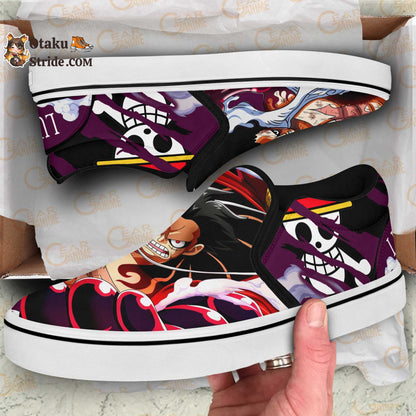 Custom Luffy Gear 4 Slip On Sneakers – One Piece Anime Shoes