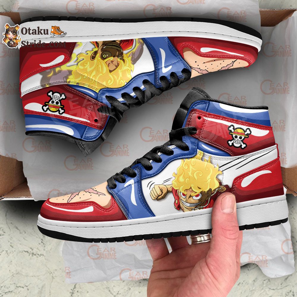 Custom Luffy Gear 5 Sneakers – One Piece Anime Shoes for Fans