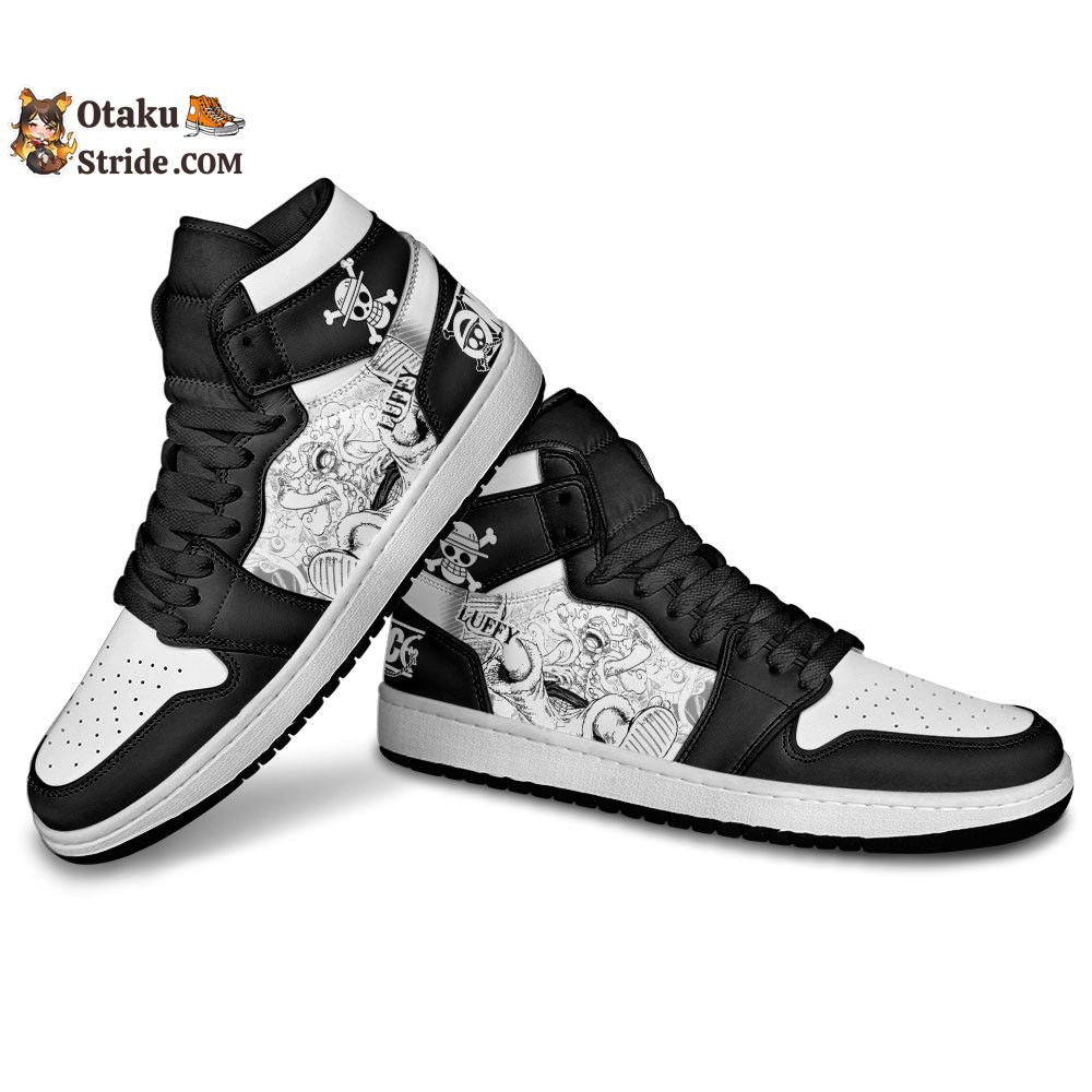 Custom Luffy Gear 5 Sneakers – One Piece Shoes with Manga Style Print