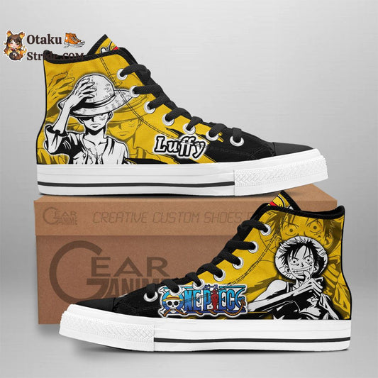 Custom Luffy High Top Anime Sneakers – One Piece Manga Mix Design