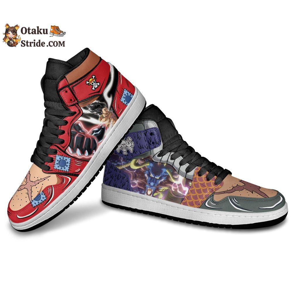 Custom Luffy vs Kaido Anime Sneakers – One Piece Shoes for Fans