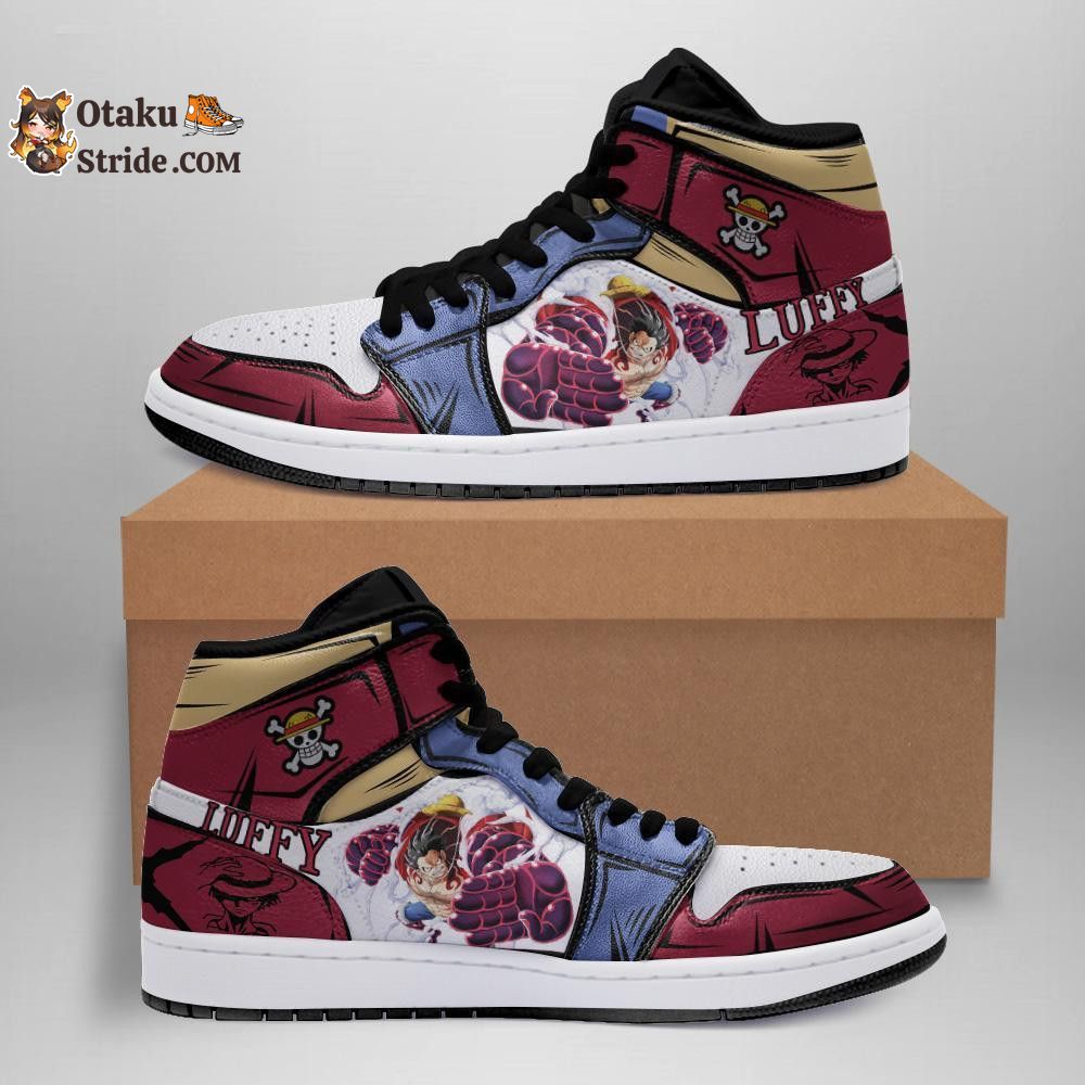 Custom Monkey D Luffy Anime Sneakers – Gear 4 One Piece Shoes