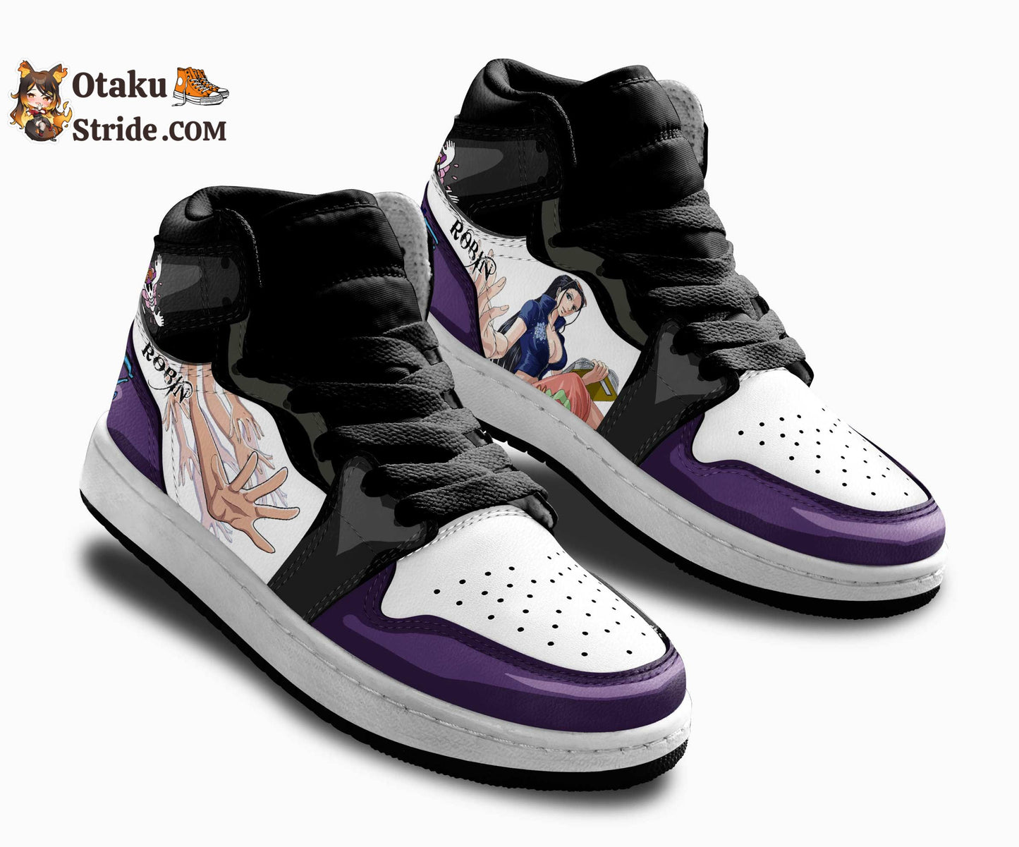 Custom Nico Robin Anime Sneakers – One Piece Shoes with Unique Design