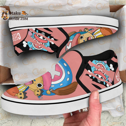 Custom One Piece Anime Chopper Slip On Sneakers – Unique Printed Footwear