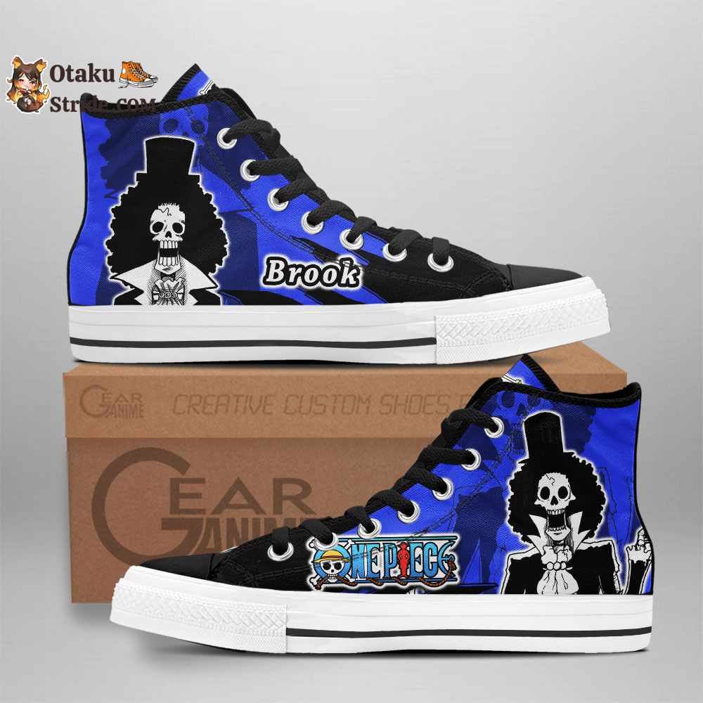 Custom One Piece Anime High Top Sneakers – Brook Manga Mix Footwear