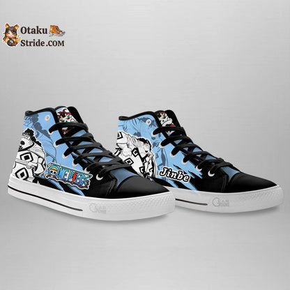 Custom One Piece Anime High Top Sneakers – Jinbe Manga Mix Footwear