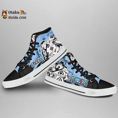 Custom One Piece Anime High Top Sneakers – Jinbe Manga Mix Footwear