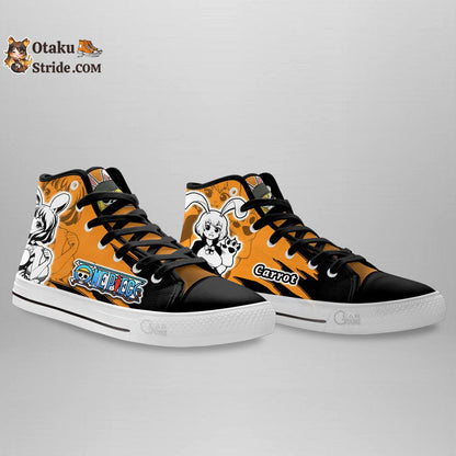 Custom One Piece Anime High Top Sneakers with Carrot Design – Mix Manga Style