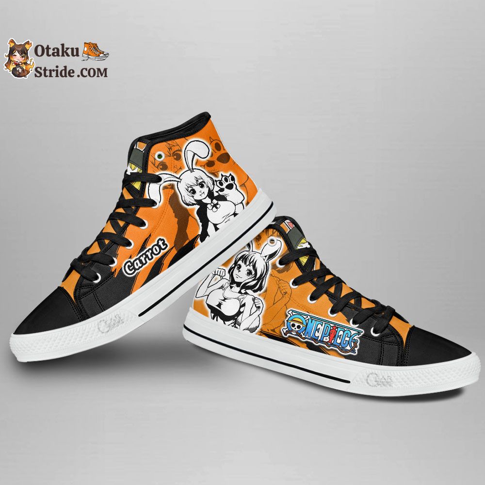 Custom One Piece Anime High Top Sneakers with Carrot Design – Mix Manga Style