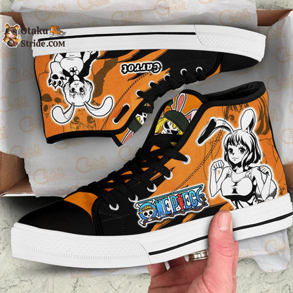 Custom One Piece Anime High Top Sneakers with Carrot Design – Mix Manga Style