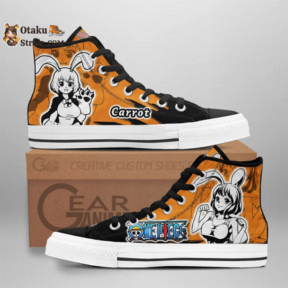 Custom One Piece Anime High Top Sneakers with Carrot Design – Mix Manga Style