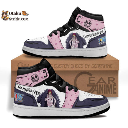 Custom One Piece Anime Kids Sneakers with Donquixote Rosinante Design – Unique Footwear