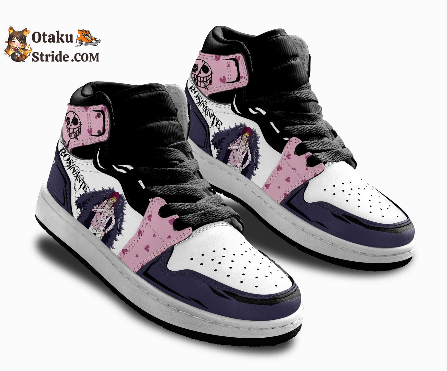 Custom One Piece Anime Kids Sneakers with Donquixote Rosinante Design – Unique Footwear