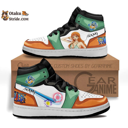 Custom One Piece Anime Nami Kids Sneakers – Unique Printed Footwear