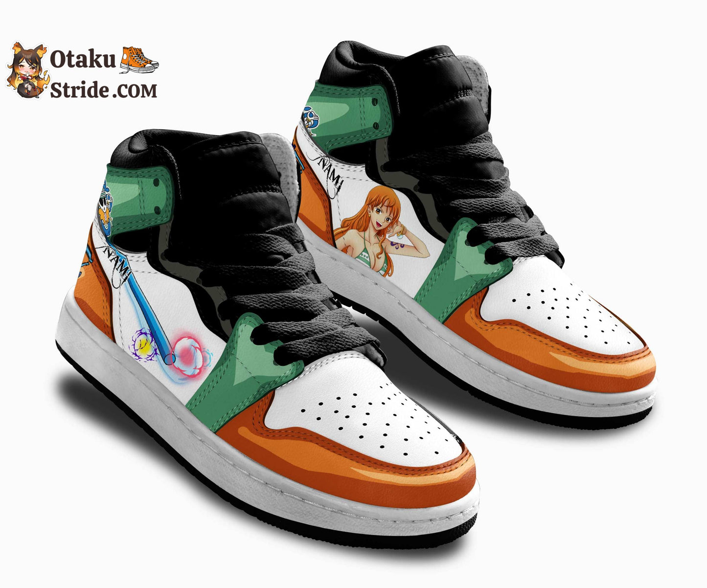 Custom One Piece Anime Nami Kids Sneakers – Unique Printed Footwear