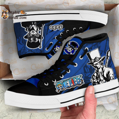 Custom One Piece Anime Sabo High Top Sneakers – Mix Manga Design