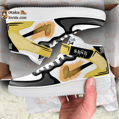 Custom One Piece Anime Sanji Sneakers – Air Mid Shoes