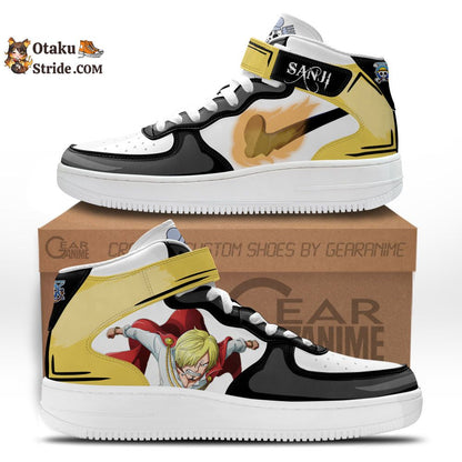 Custom One Piece Anime Sanji Sneakers – Air Mid Shoes