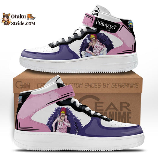 Custom One Piece Anime Shoes – Donquixote Rosinante Sneakers Air Mid