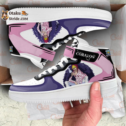 Custom One Piece Anime Shoes – Donquixote Rosinante Sneakers Air Mid