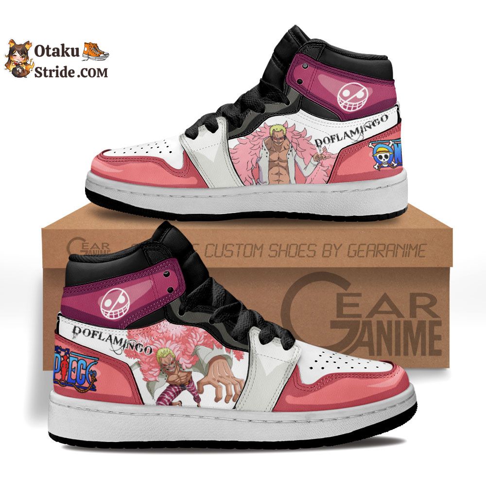 Custom One Piece Anime Shoes – Donquixote Doflamingo Kids Sneakers