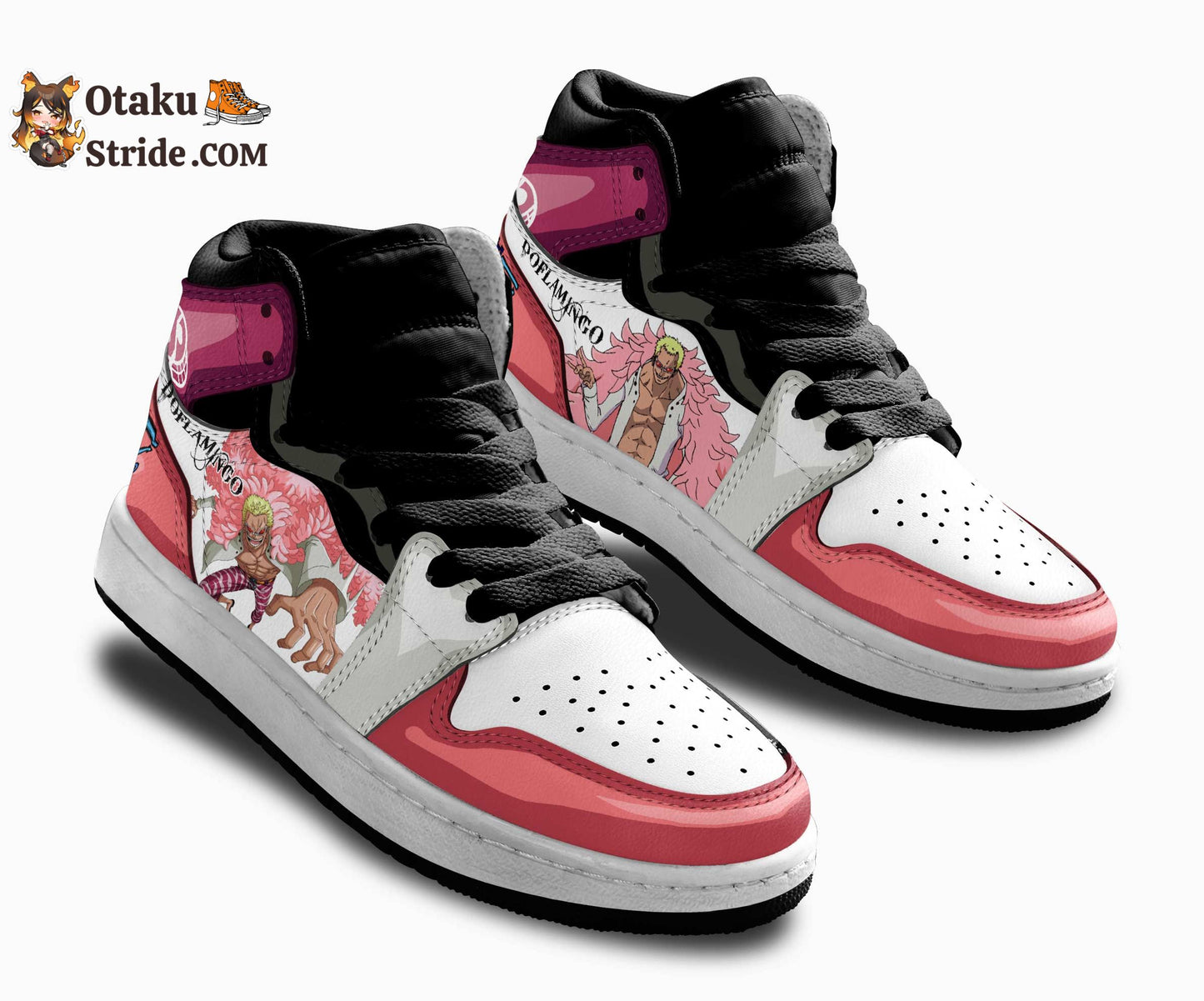 Custom One Piece Anime Shoes – Donquixote Doflamingo Kids Sneakers