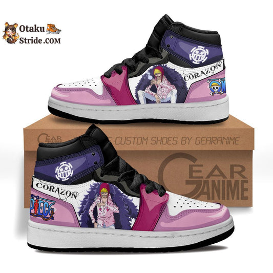 Custom One Piece Anime Shoes – Donquixote Rosinante Kids Sneakers