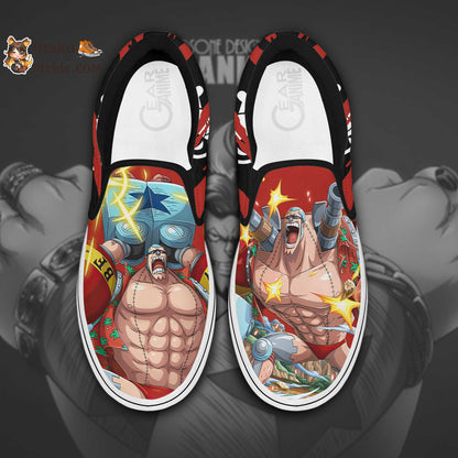 Custom One Piece Anime Slip On Sneakers – Franky Inspired Shoes