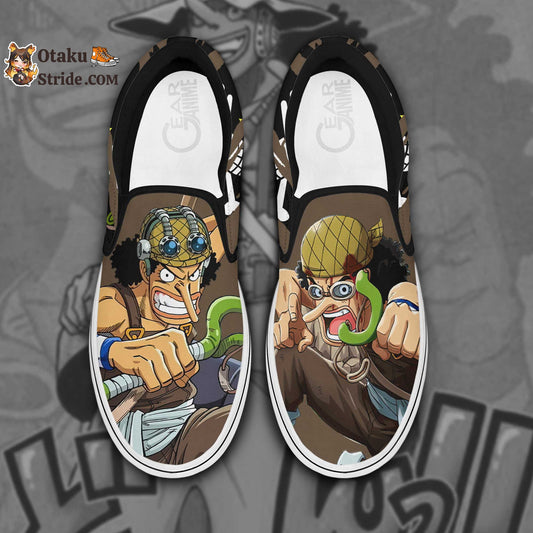 Custom One Piece Anime Slip On Sneakers – Usopp Inspired Shoes