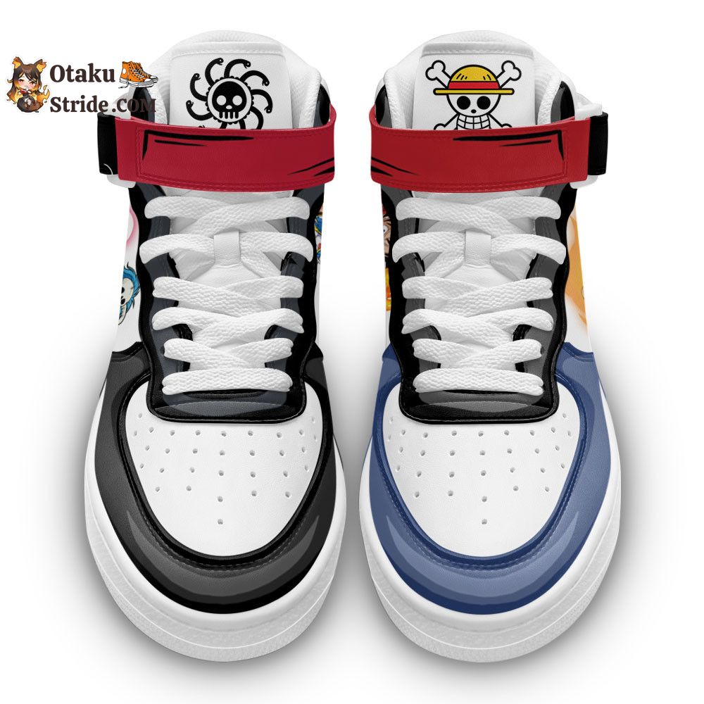 Custom One Piece Anime Sneakers – Boa and Luffy Air Mid Shoes