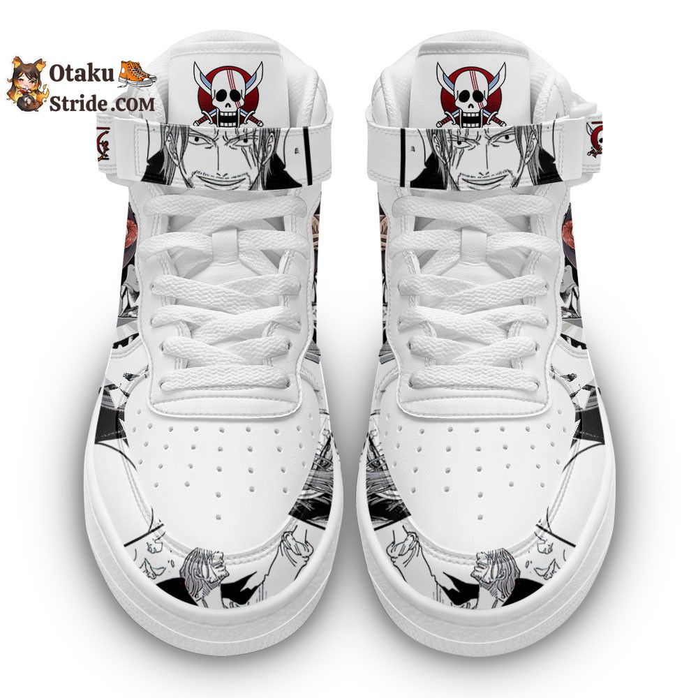 Custom One Piece Anime Sneakers – Shanks Air Mid Shoes with Manga Mix Design