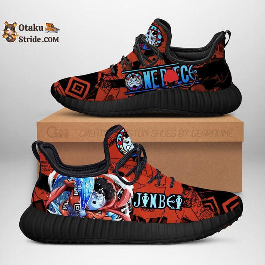 Custom One Piece Anime Sneakers featuring Jinbei and Reze