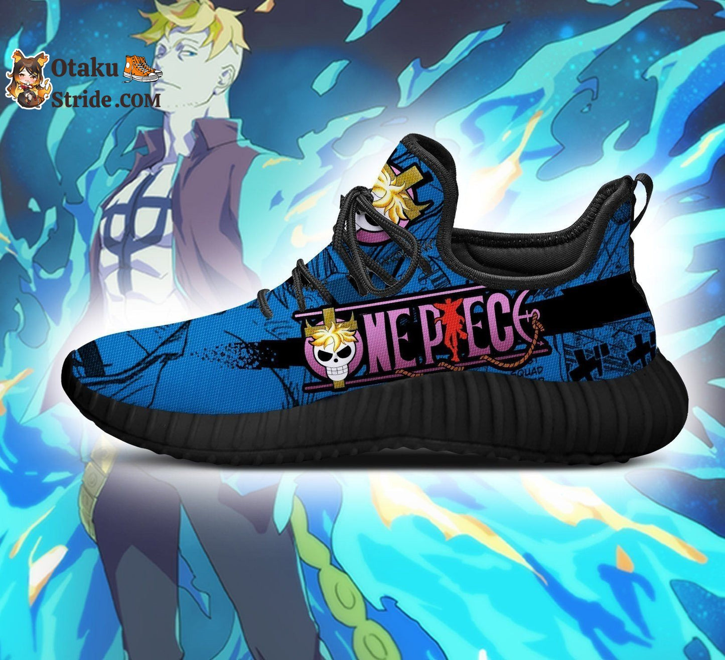 Custom One Piece Anime Sneakers Featuring Marco Reze Design – Unique Footwear for Anime Fans