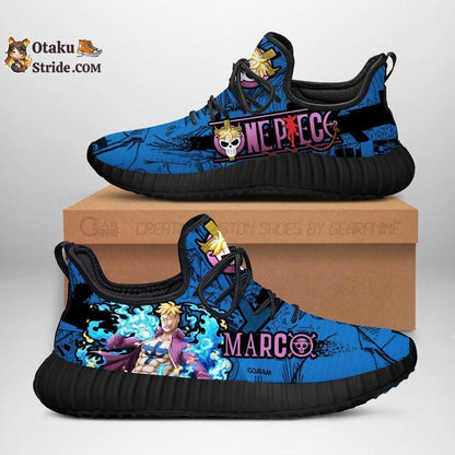 Custom One Piece Anime Sneakers Featuring Marco Reze Design – Unique Footwear for Anime Fans