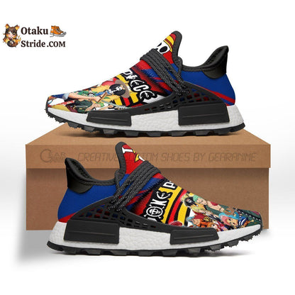 Custom One Piece Anime Sneakers with Characters Printed