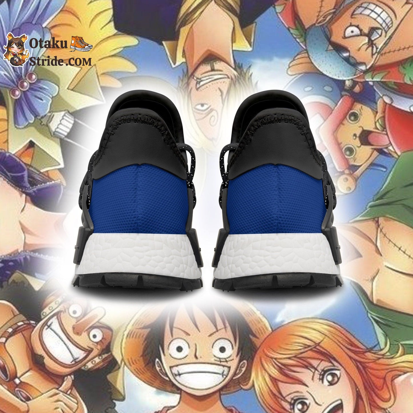 Custom One Piece Anime Sneakers with Characters Printed